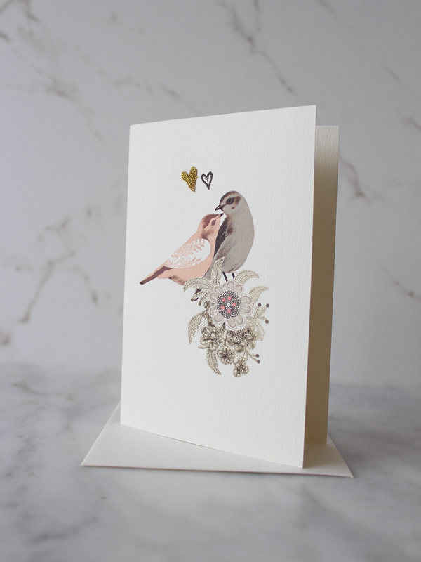 Birds in Love Card by Elena Deshmukh at Sally Bourne Interiors